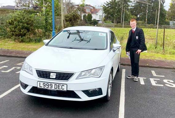 Hamilton School of Motoring image of a student after he passed his driving test